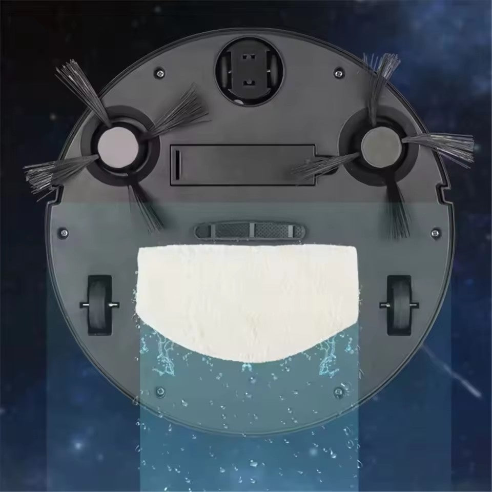 Robot aspirador 3 en 1, Robot aspirador recargable, máquina de barrido con fuerte succión, máquina de limpieza compacta para limpieza del hogar