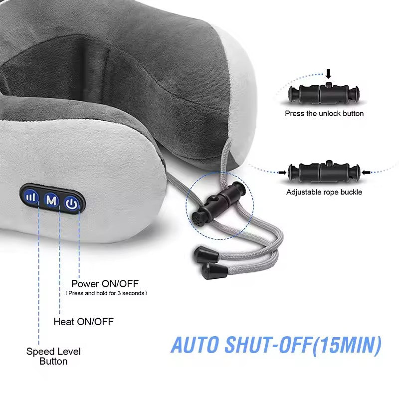 Almohada de Masaje, resolución de problemas de cuello de calor en forma de U cuello eléctrico almohadas Shiatsu infrarrojo