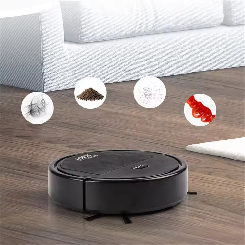 Robot aspirador 3 en 1, Robot aspirador recargable, máquina de barrido con fuerte succión, máquina de limpieza compacta para limpieza del hogar