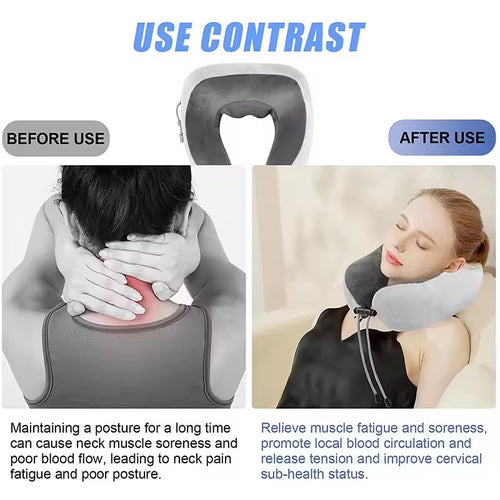 Almohada de Masaje, resolución de problemas de cuello de calor en forma de U cuello eléctrico almohadas Shiatsu infrarrojo