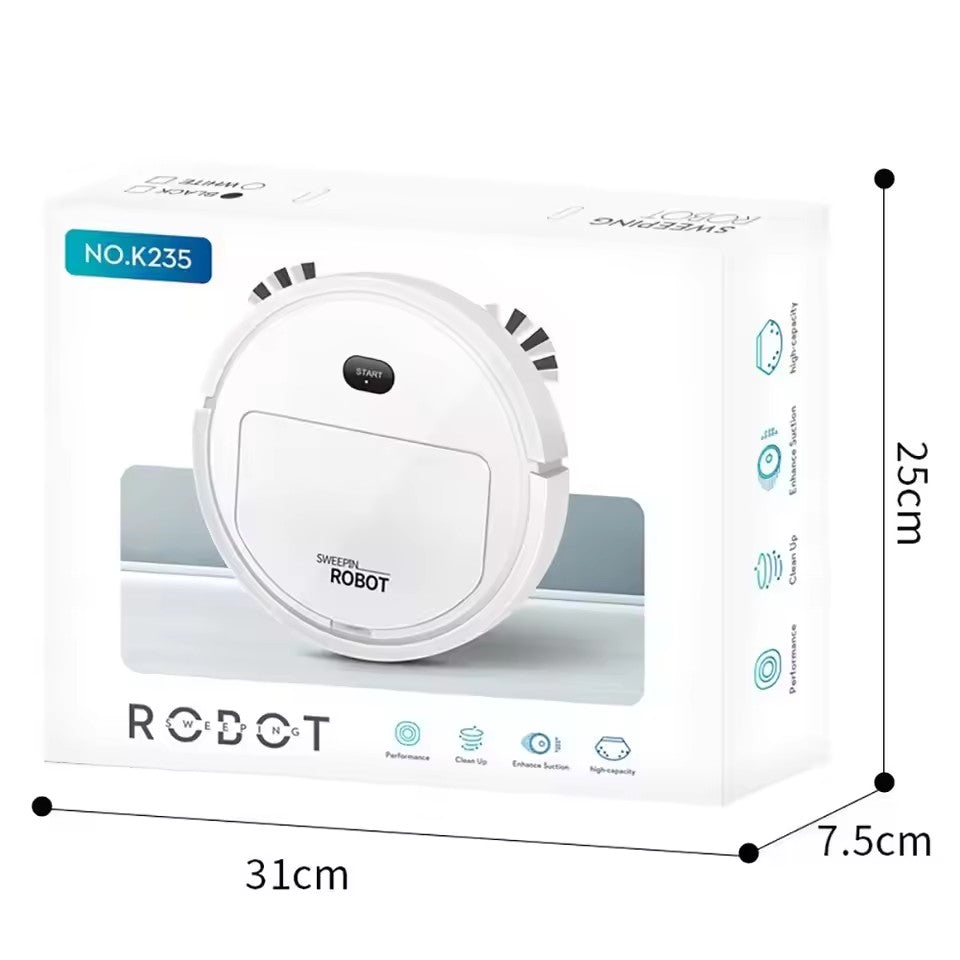 Robot aspirador 3 en 1, Robot aspirador recargable, máquina de barrido con fuerte succión, máquina de limpieza compacta para limpieza del hogar