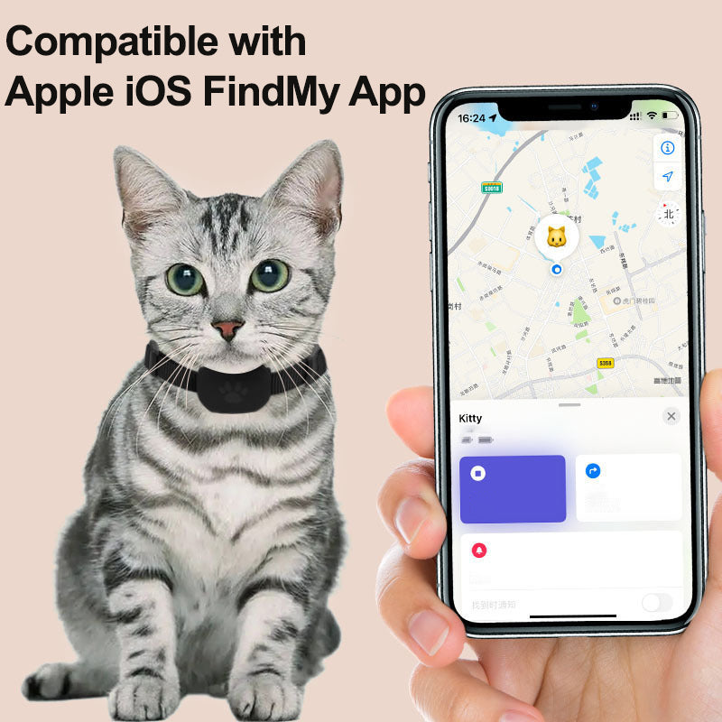 Collar Localizador GPS Inteligente Antipérdida para Perro y Gato, de Plástico y Silicona Resistente al Agua, con 365 Días de Larga Espera para Apple IOS y Android