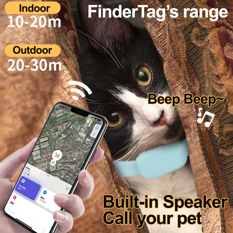 Collar Localizador GPS Inteligente Antipérdida para Perro y Gato, de Plástico y Silicona Resistente al Agua, con 365 Días de Larga Espera para Apple IOS y Android